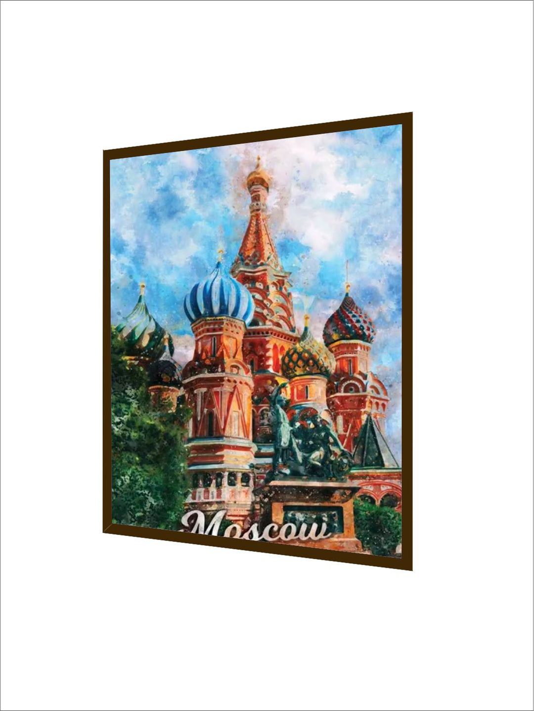 " Blue  Red Abstract Framed Wall Painting''