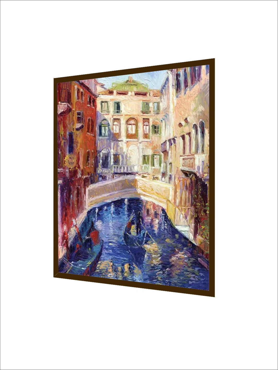 "Blue  Biege Abstract Framed Wall Painting''