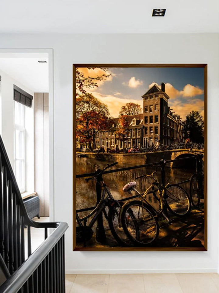 "Brown  Blue Photograph Printed Framed Wall Art''