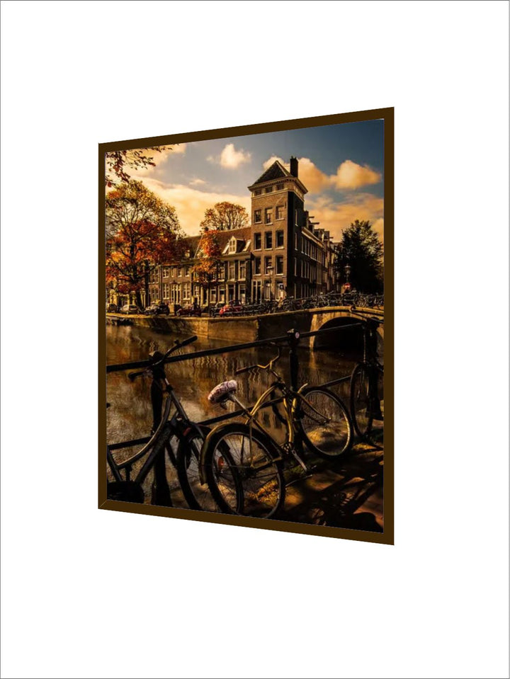 "Brown  Blue Photograph Printed Framed Wall Art''