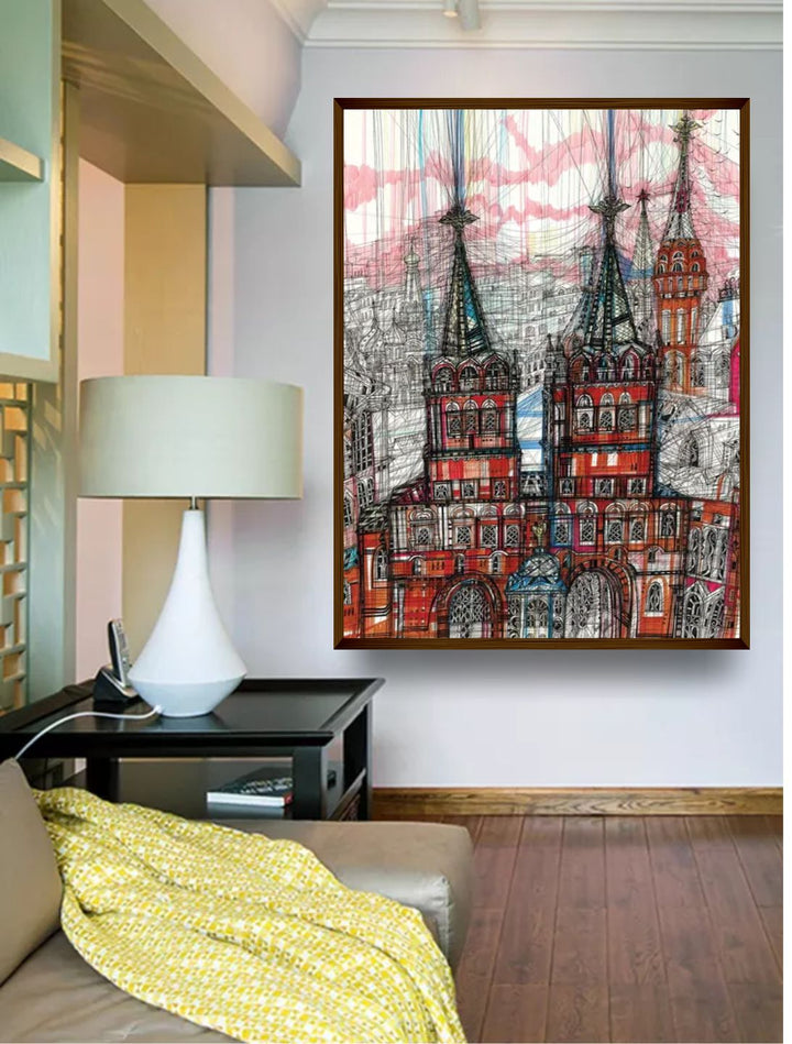 "Black  White Abstract Printed Framed Wall Painting''