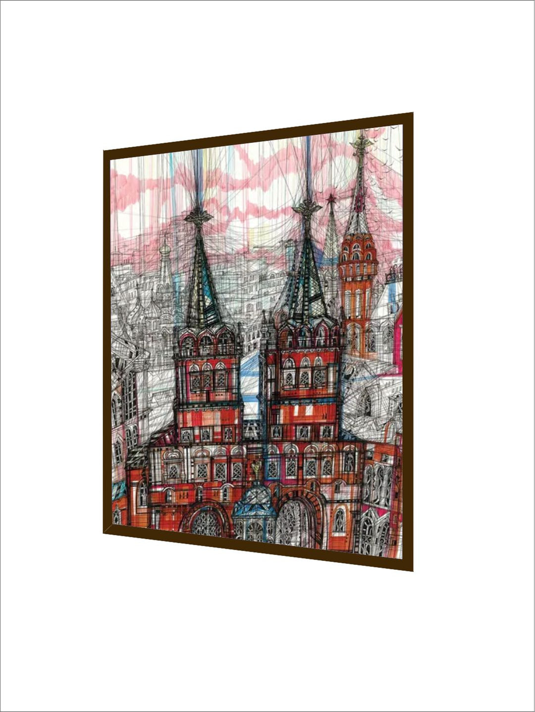 "Black  White Abstract Printed Framed Wall Painting''