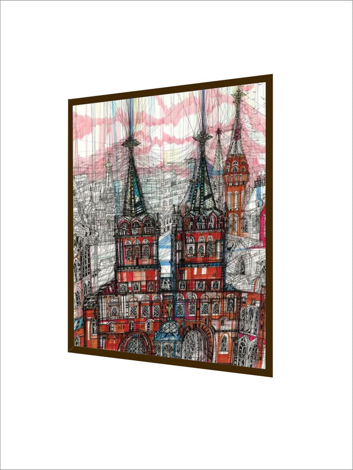 "Black  White Abstract Printed Framed Wall Painting''
