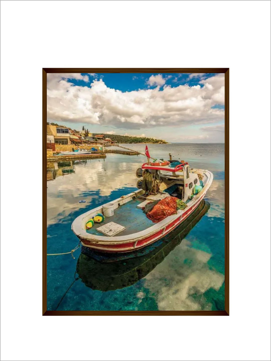 "Blue  Brown Photograph Printed Framed Wall Art''