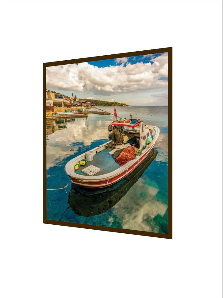 "Blue  Brown Photograph Printed Framed Wall Art''
