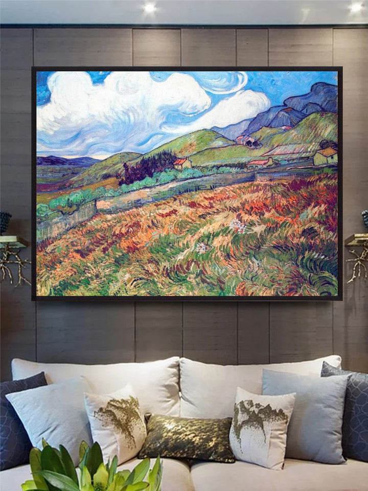 "Blue & Green Abstract Printed Framed Wall Painting ''
