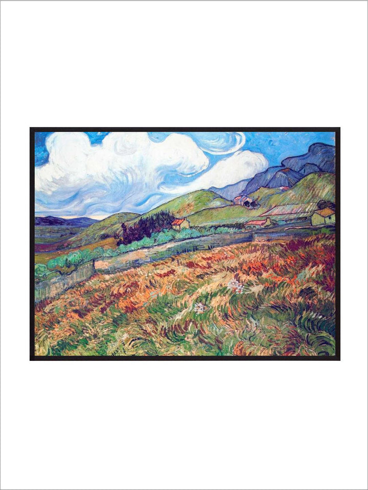 "Blue & Green Abstract Printed Framed Wall Painting ''