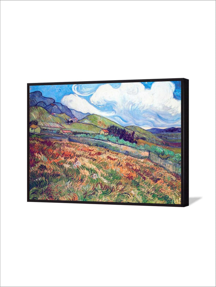 "Blue & Green Abstract Printed Framed Wall Painting''