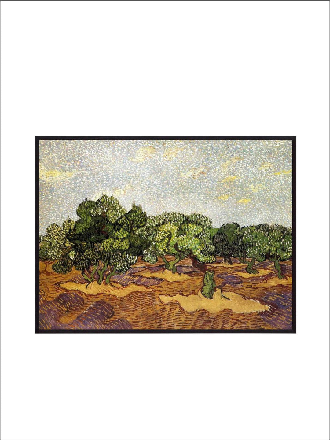 "Brown & Green Abstract Painting Framed Wall Art''