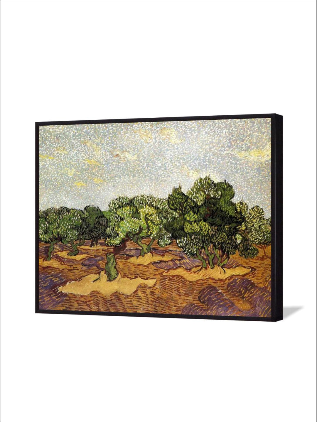 "Brown & Green Abstract Painting Framed Wall Art''