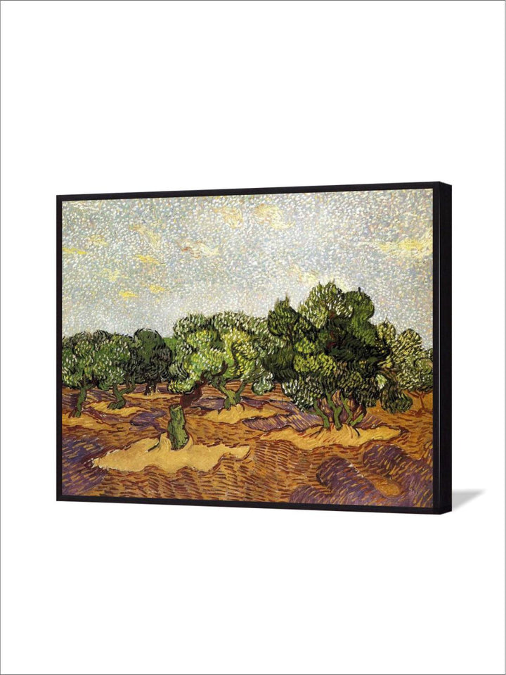 "Brown & Green Abstract Painting Framed Wall Art''