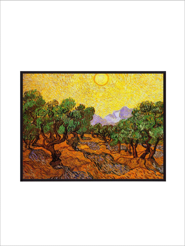 "Yellow & Orange Abstract Printed Framed Wall Art''