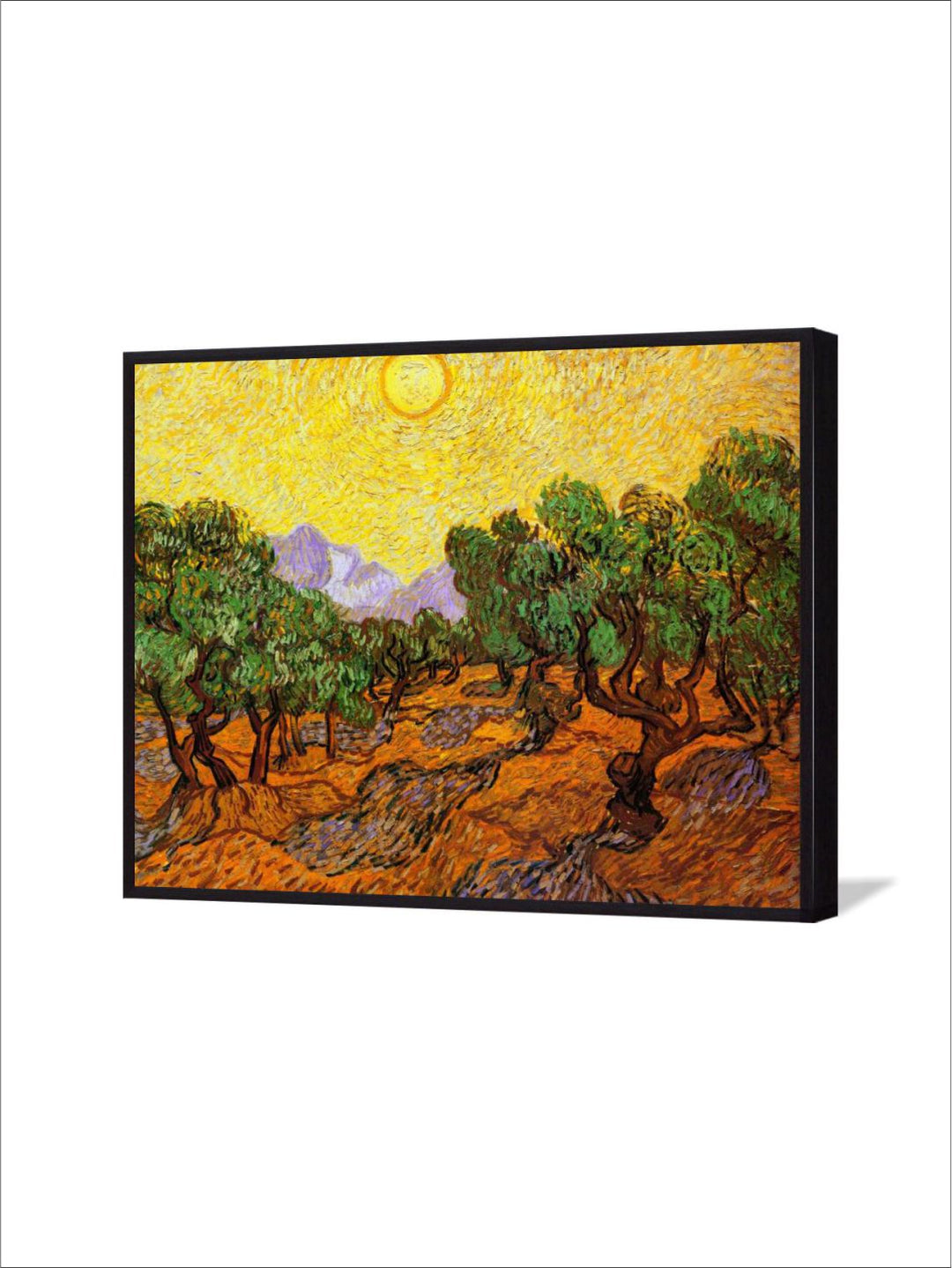 "Yellow & Orange Abstract Printed Framed Wall Art''
