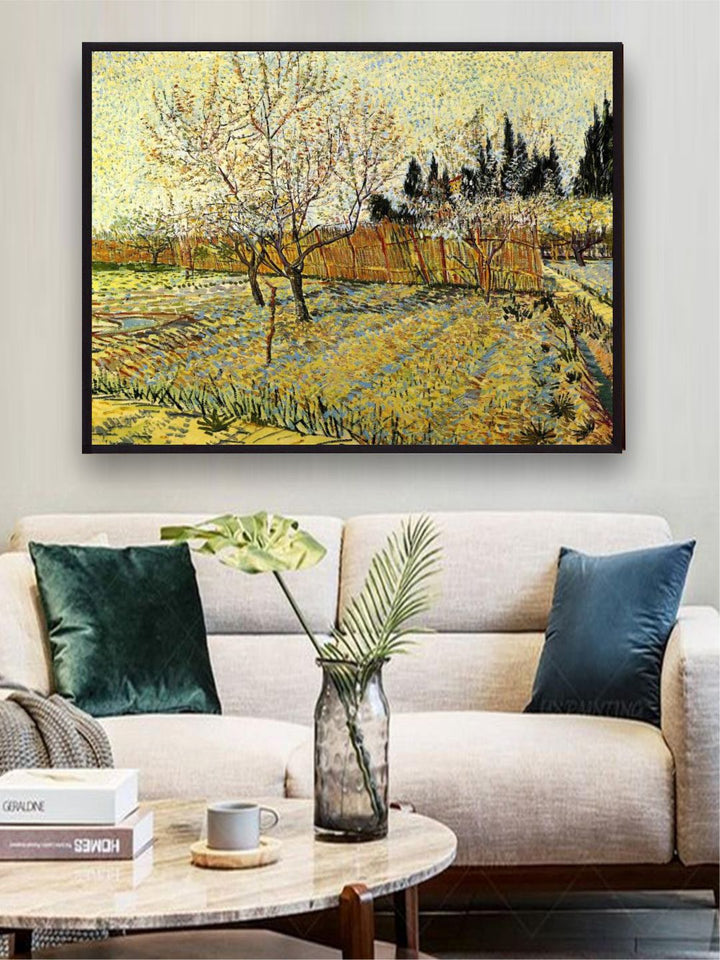 "Orchard Springtime By Van Gogh Printed Framed Wall Art''