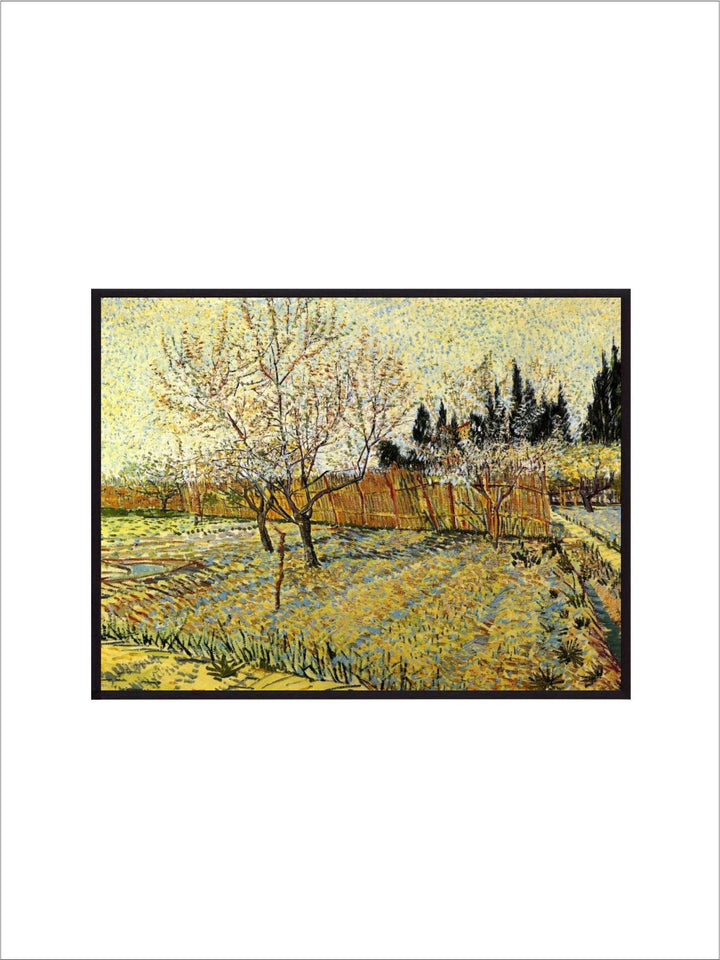 "Orchard Springtime By Van Gogh Printed Framed Wall Art''