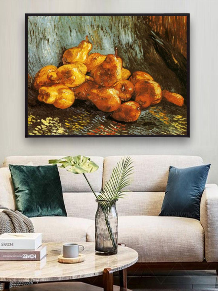 "Yellow & Green Abstract Design Framed Wall Art''