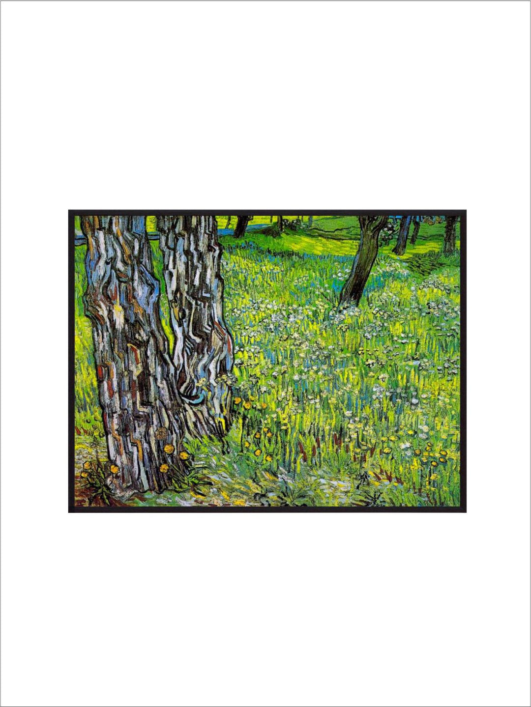 "Pine Trees And Dandelions In The Garden By Van Gogh Wall Painting''