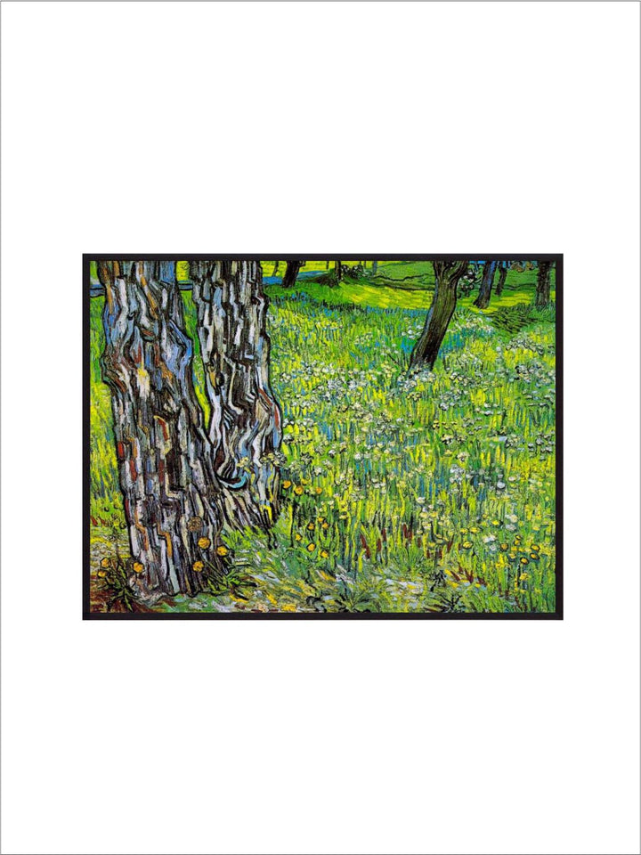 "Pine Trees And Dandelions In The Garden By Van Gogh Wall Painting''