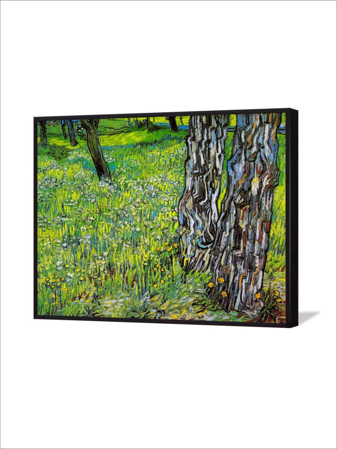 "Pine Trees And Dandelions In The Garden By Van Gogh Wall Painting''