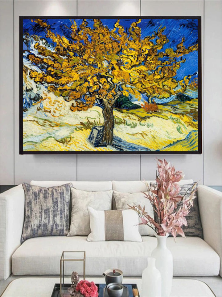 "Yellow & Blue The Mulberry Tree By Van Gogh''