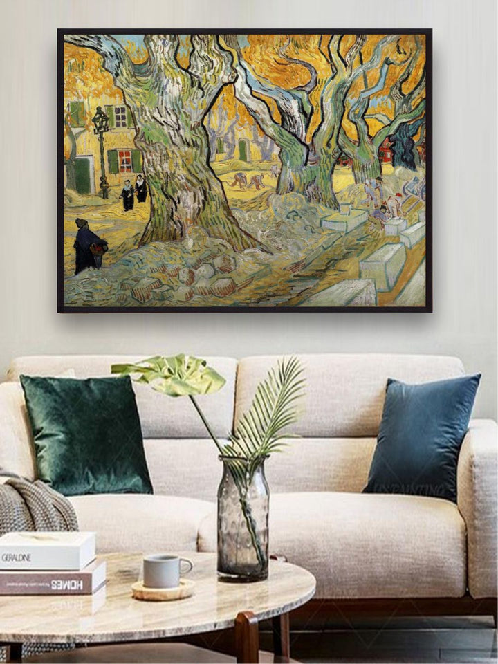 "The Road Menders By Van Gogh Framed Wall Art''
