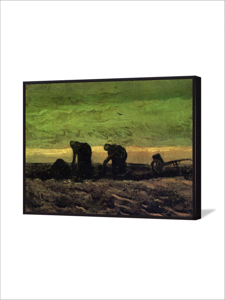 "Two Peasant Women In Peat Field By Van Gogh Painted Wall Art''