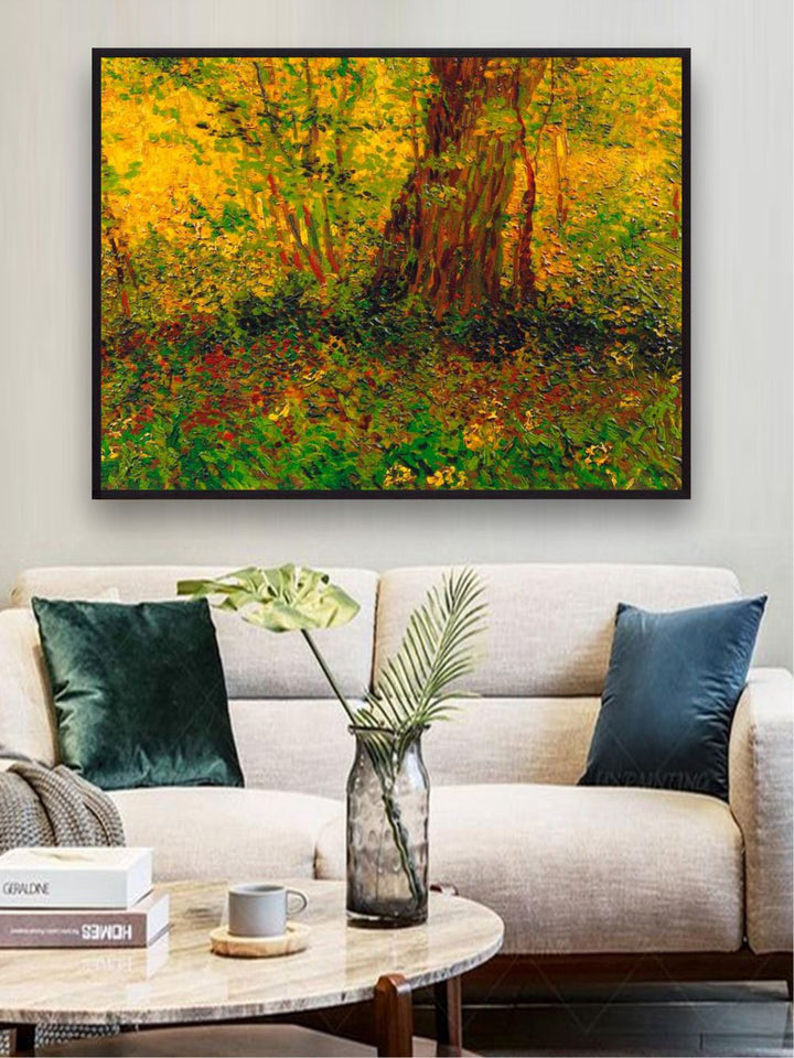"Yellow & Brown Abstract Design Framed Wall Art''