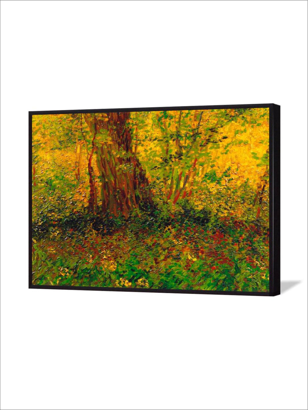 "Yellow & Brown Abstract Design Framed Wall Art''