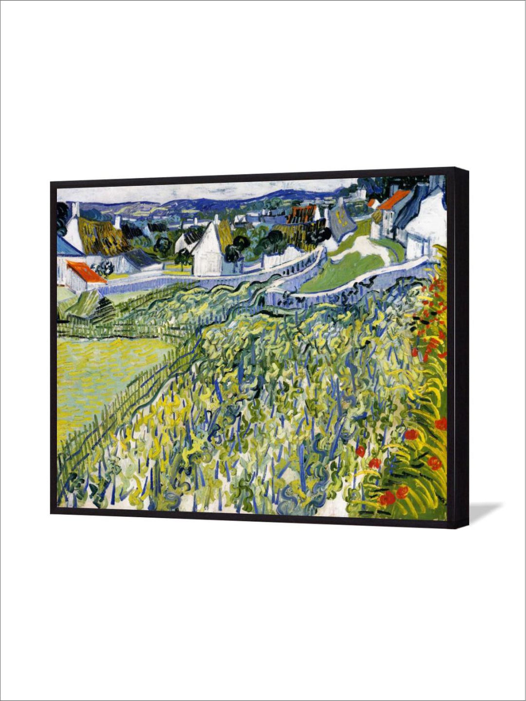 "Vineyards Auvers By Van Gogh Printed Framed Wall Art''