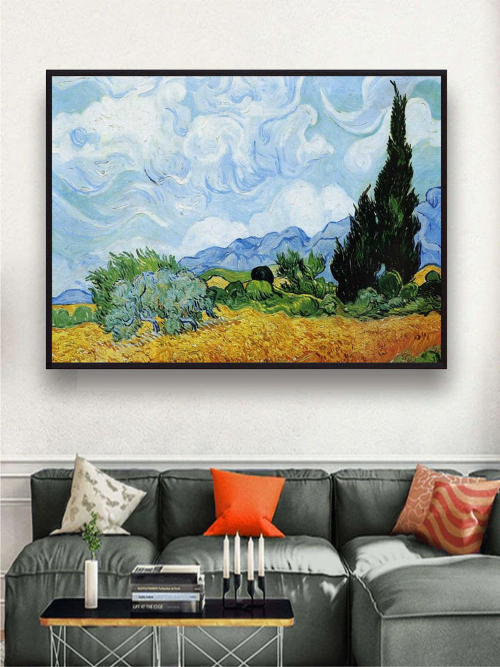 "Blue & Green Abstract Printed Wall Art''