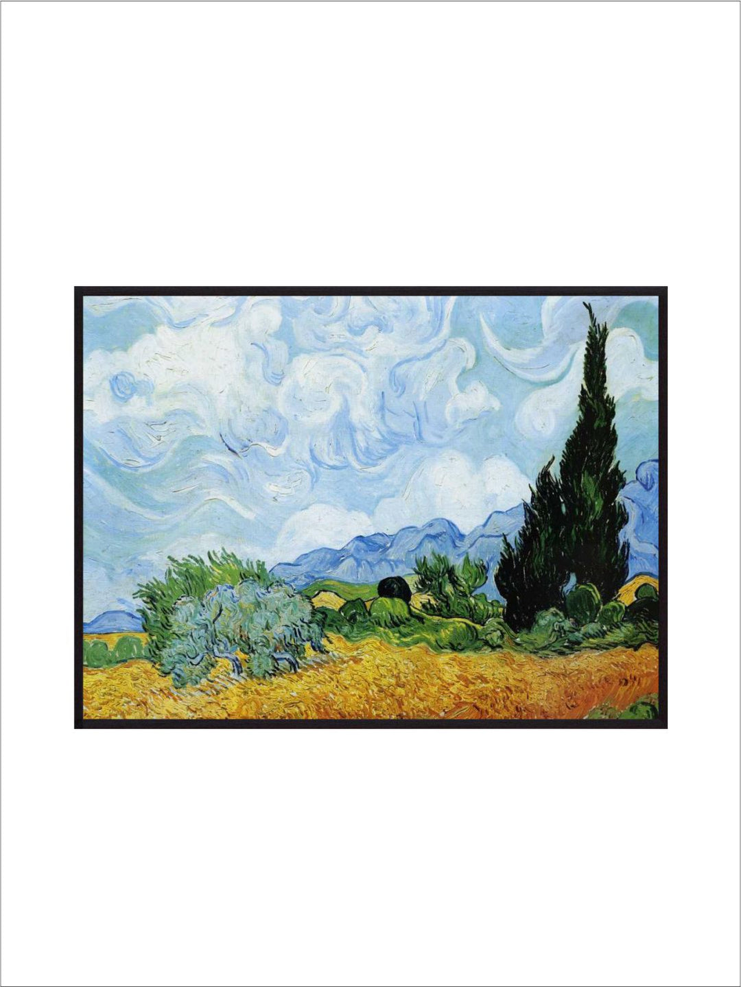 "Blue & Green Abstract Printed Wall Art''