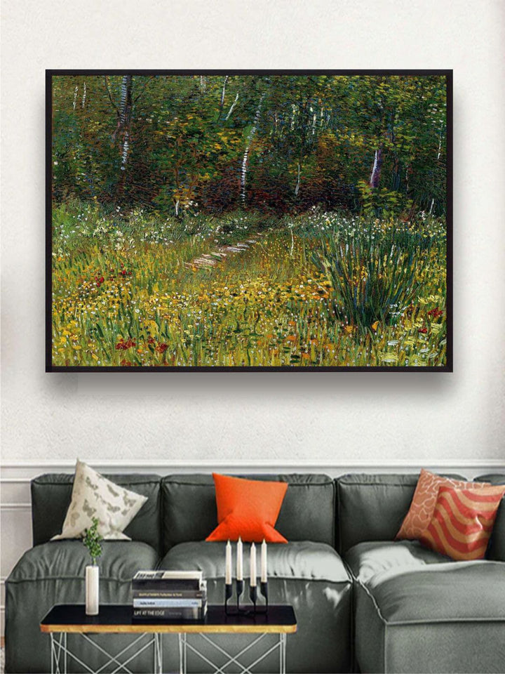 "A Park In Spring 1887 By Van Gogh Printed Framed Wall Art''