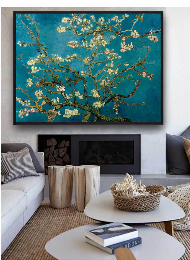 "Blossoming Almond Tree By Van Gogh Framed Wall Art Painting''