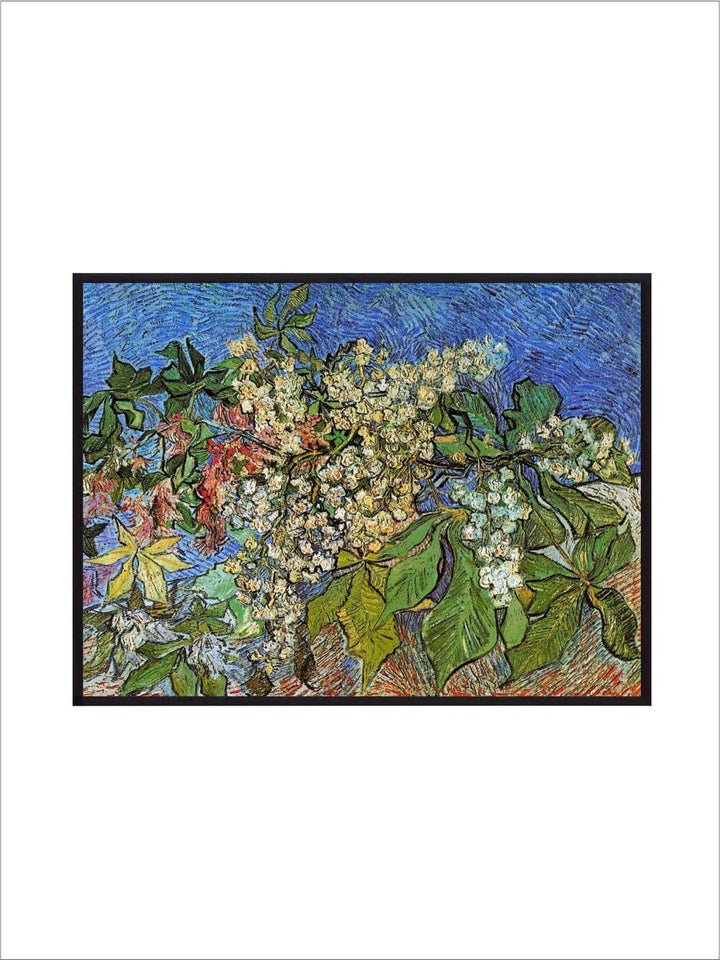 "Green & Blue Leaves Painting Framed Wall Art''