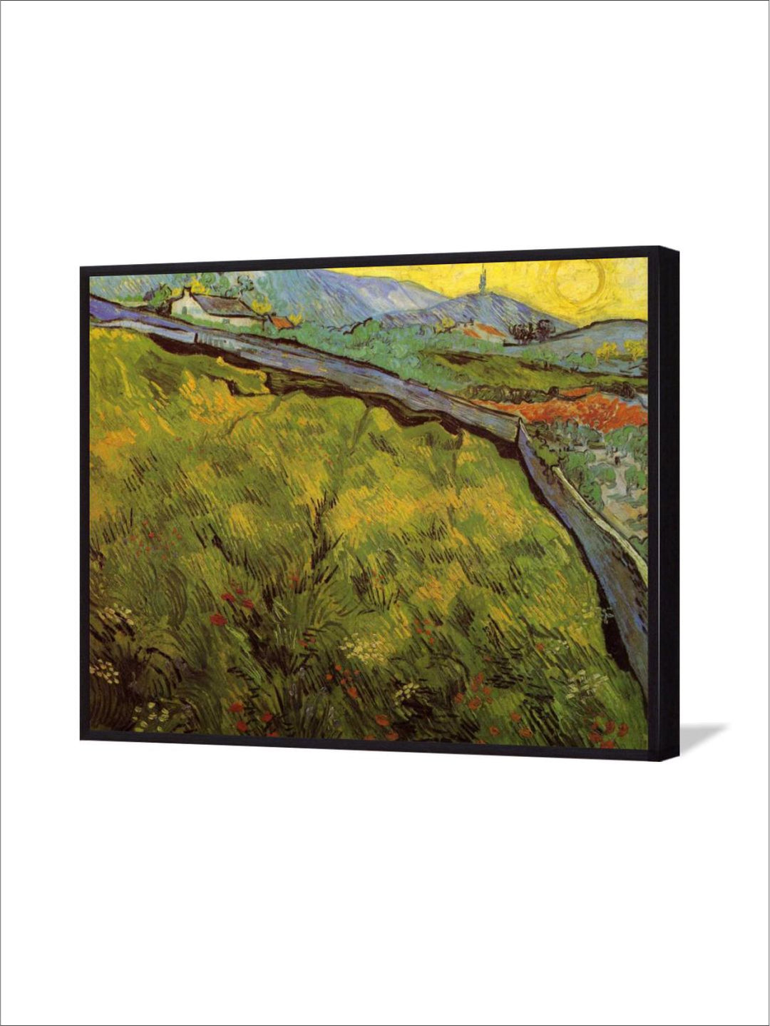 "Field Of Spring Wheat At Sunrise By Van Gogh Printed Framed Wall Art''