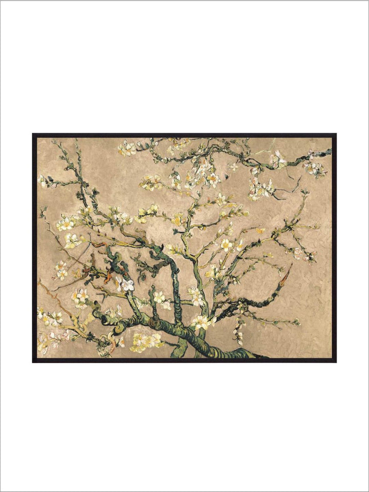 "Beige & Brown Floral Painting Framed Wall Art''