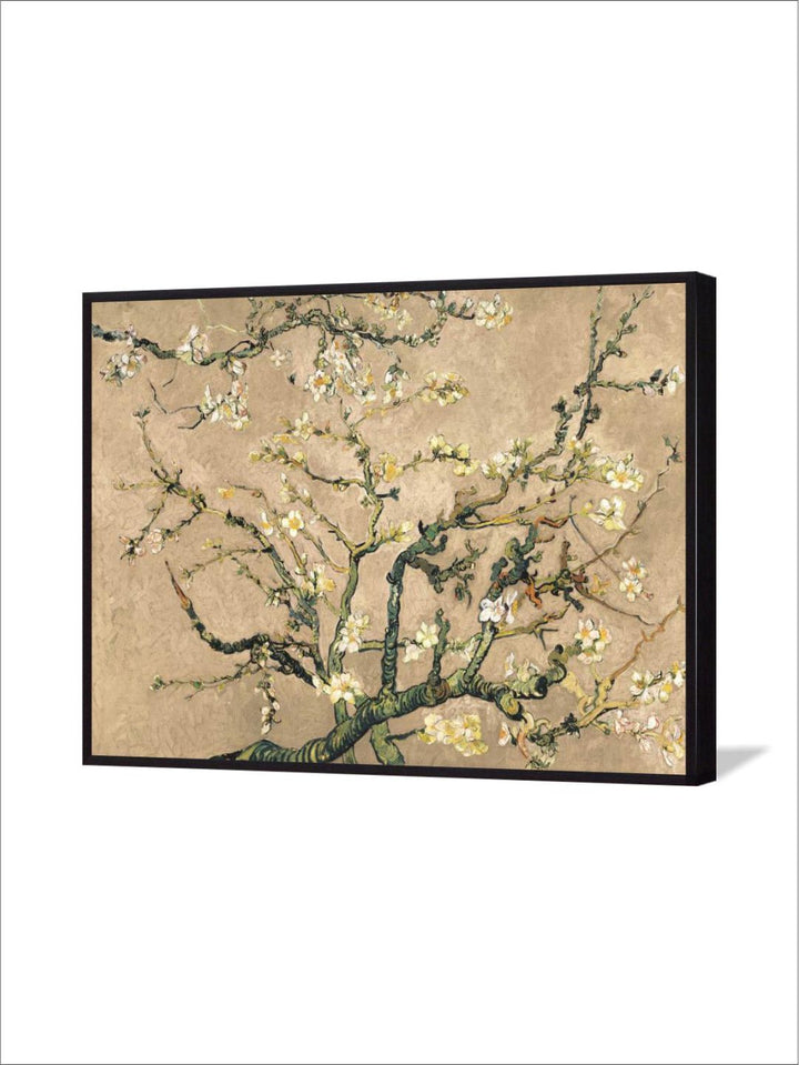 "Beige & Brown Floral Painting Framed Wall Art''