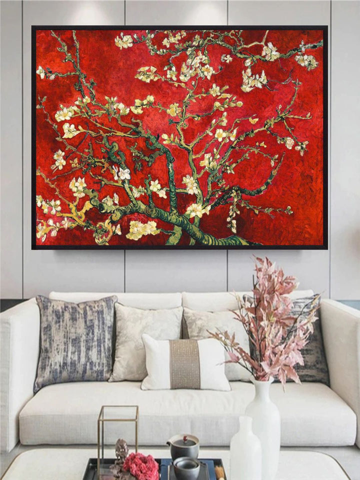 "Red & Green Mandorlo In Fiore (Red Variation) By Van Gogh''