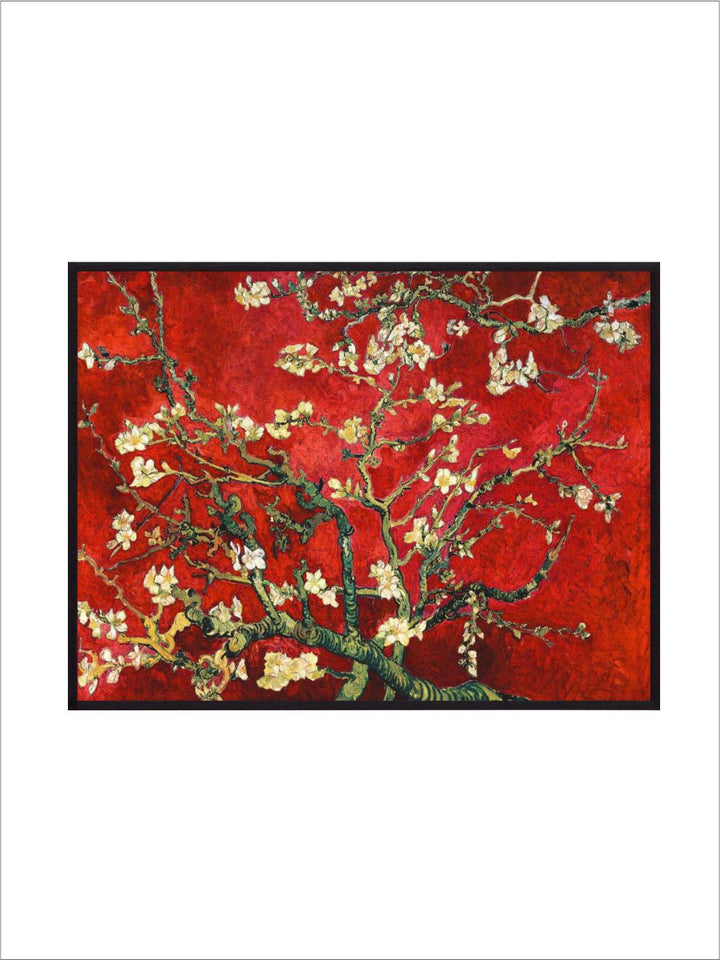 "Red & Green Mandorlo In Fiore (Red Variation) By Van Gogh''