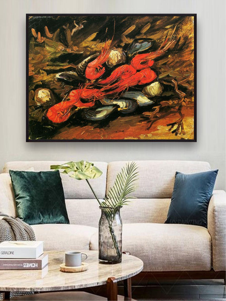 "Mussels Shrimp By Van Gogh Wall Art''