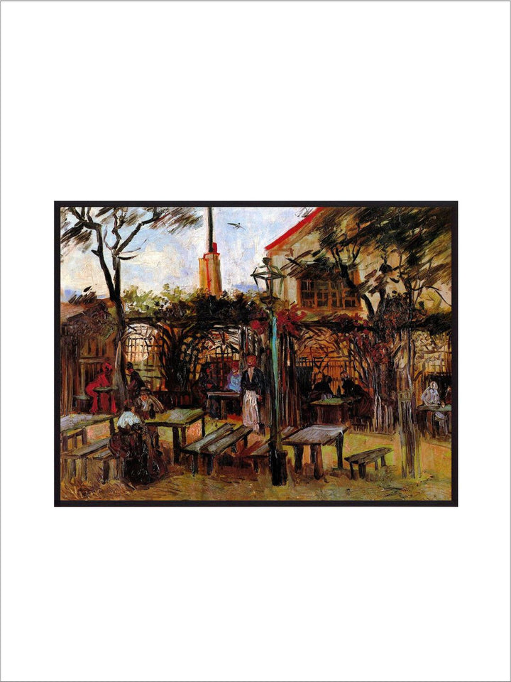 "Terrace Of La Guinguette Cafe By Van Gogh Painting''