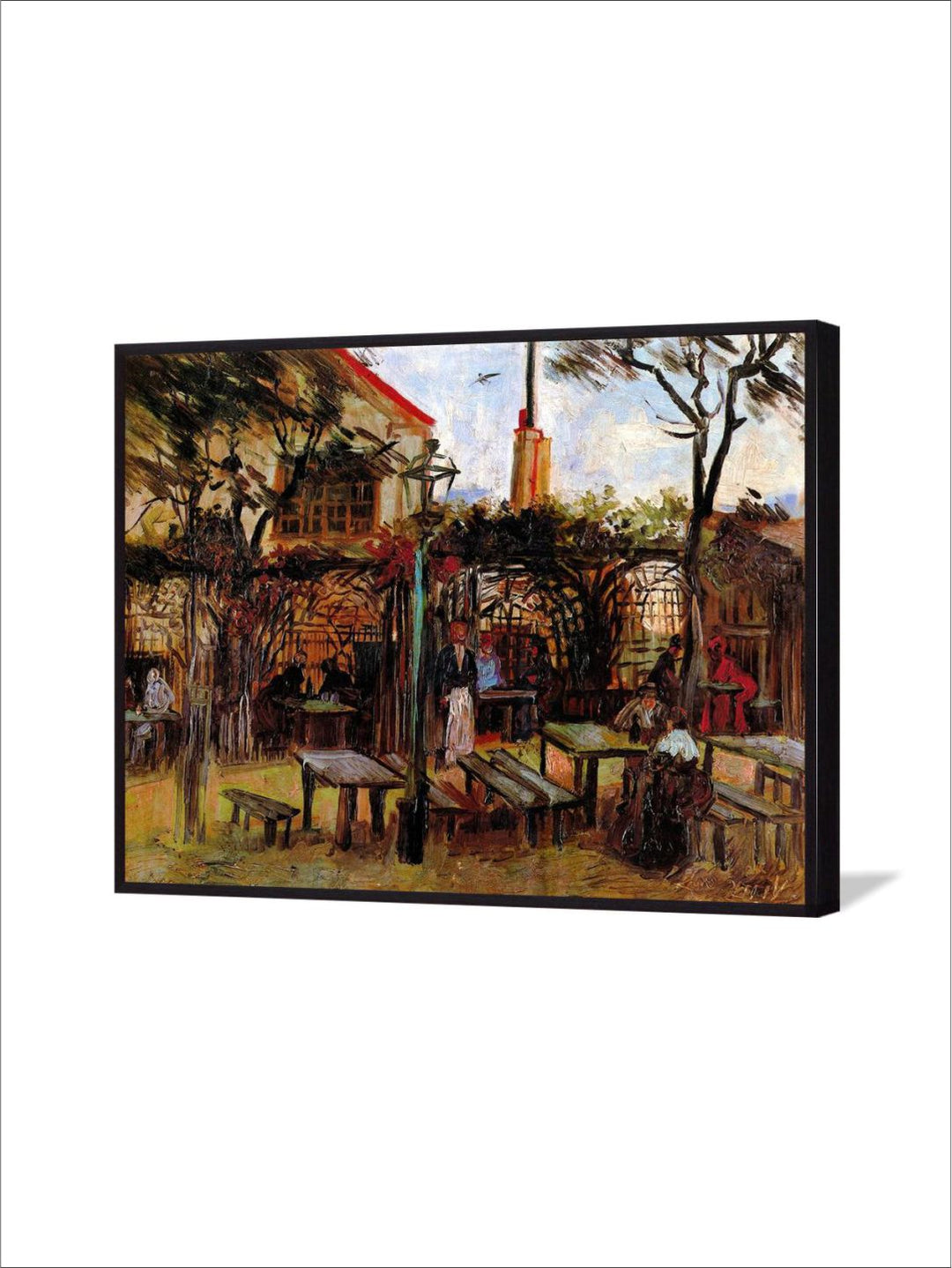 "Terrace Of La Guinguette Cafe By Van Gogh Painting''