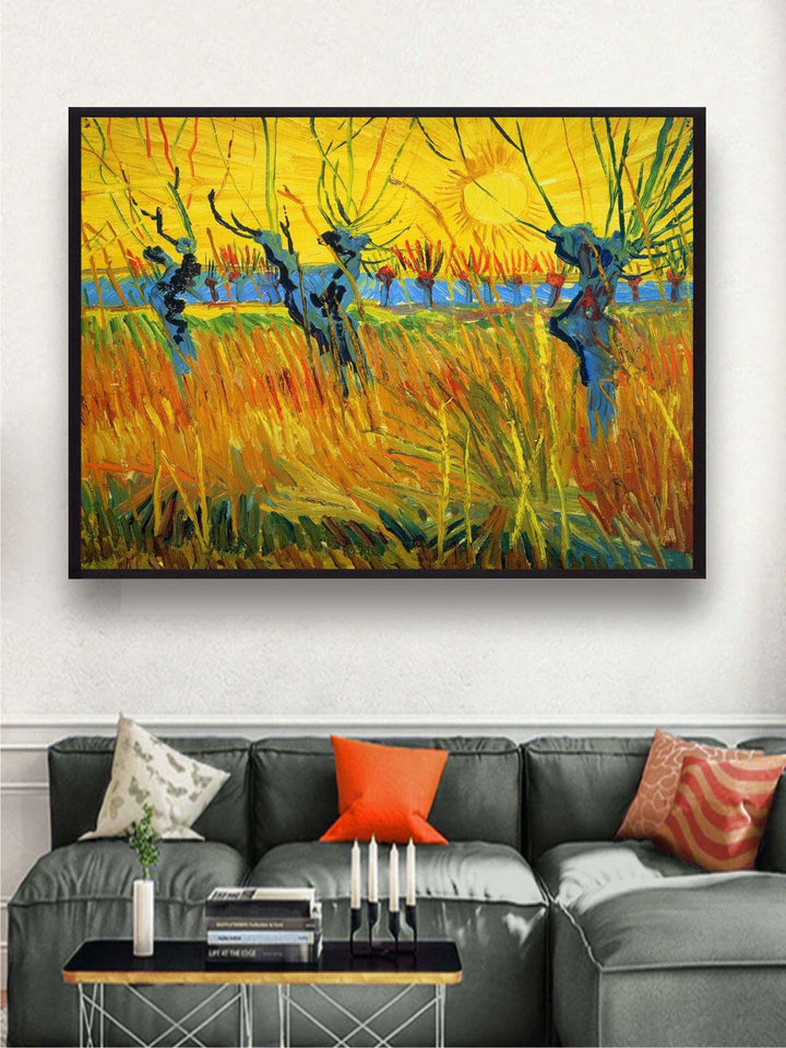 "Willows At Sunset By Van Gogh Wall Painting''