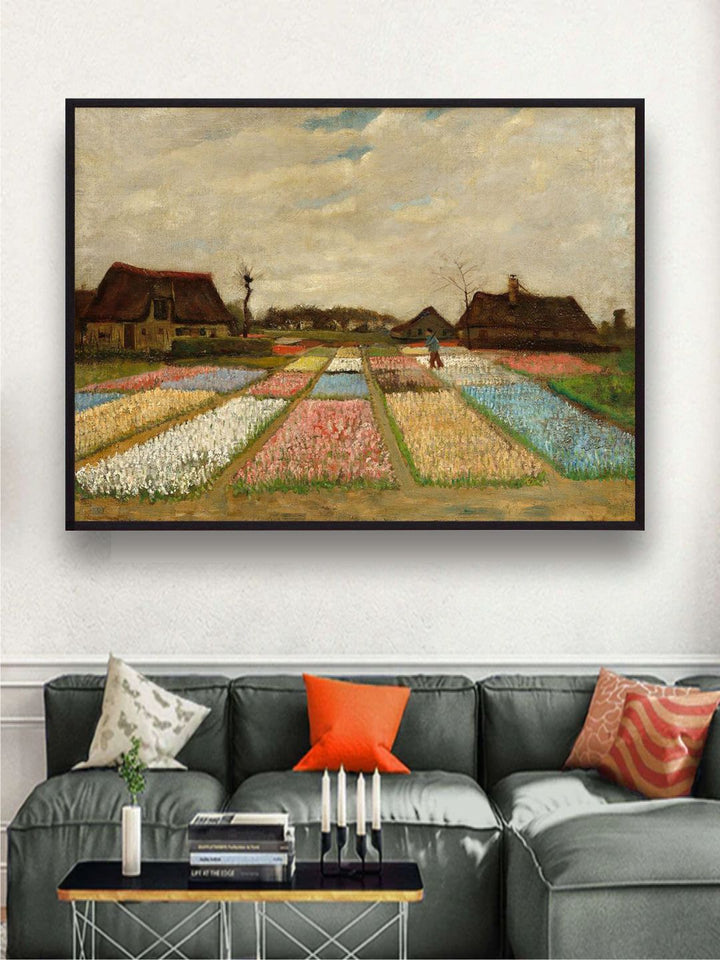 "Bulb Fields By Van Gogh Framed Wall Painting''