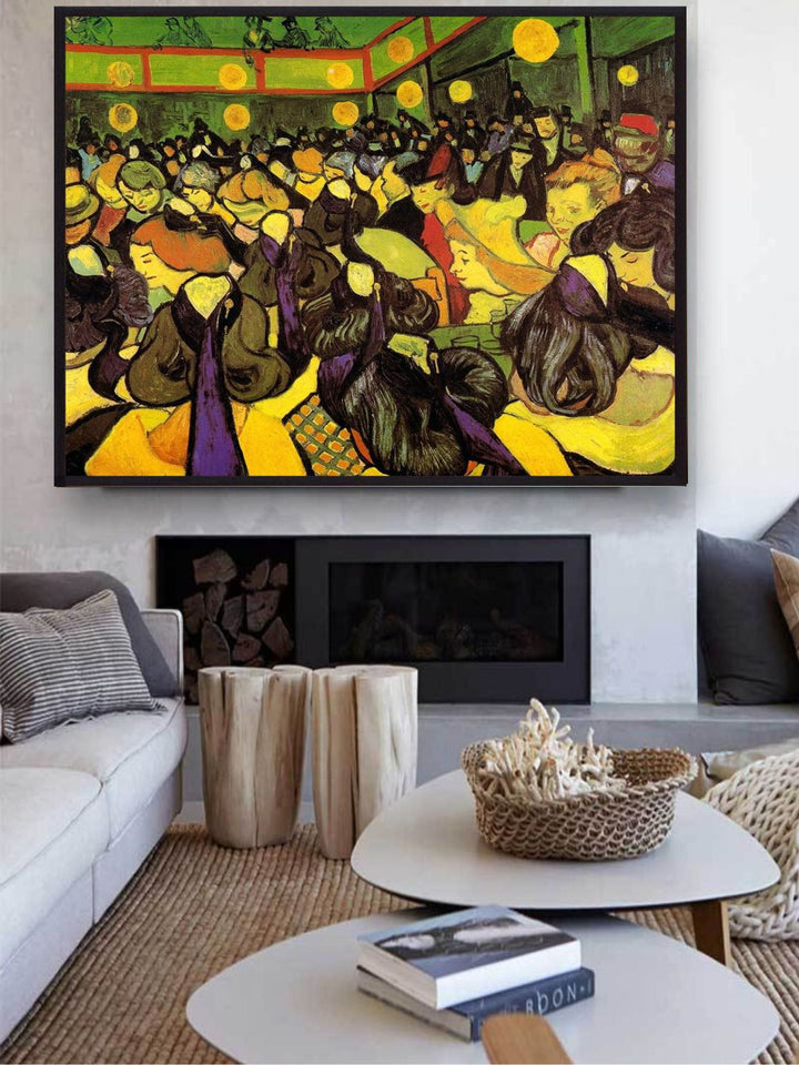 "Yellow & Green Dance Hall In Arles By Van Gogh Framed Painting''
