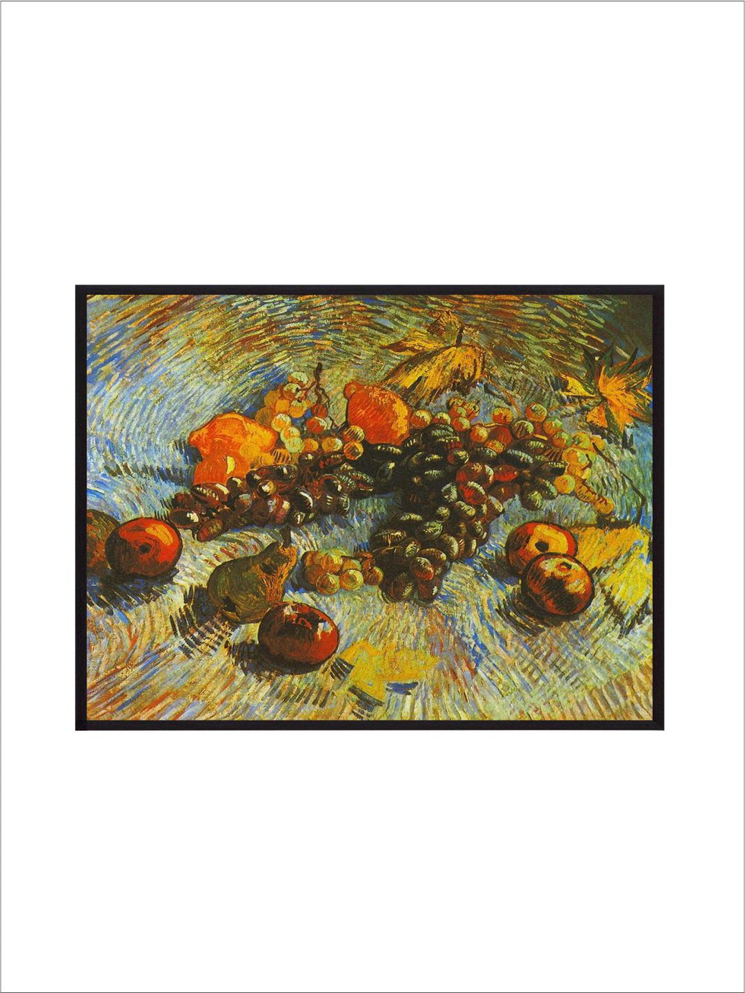 "Green Grapes Apples Pear Lemons By Van Gogh Framed Painting''