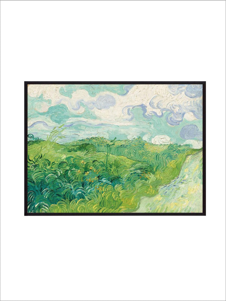 "Green Wheat Fields, Auvers By Van Gogh Framed Wall Painting''