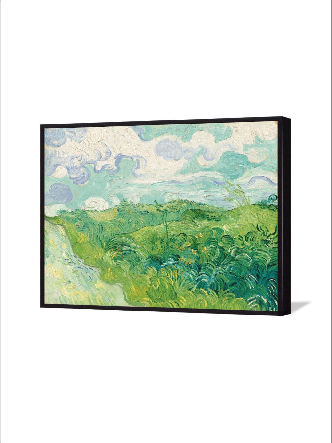 "Green Wheat Fields, Auvers By Van Gogh Framed Wall Painting''