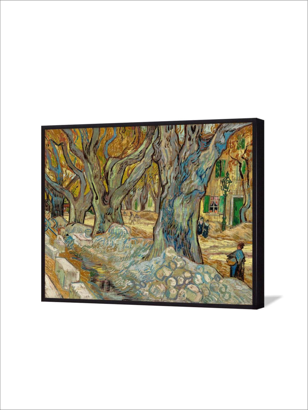 "The Large Plane Trees Road Menders at Saint Remy By Van Gogh Framed Wall Art''