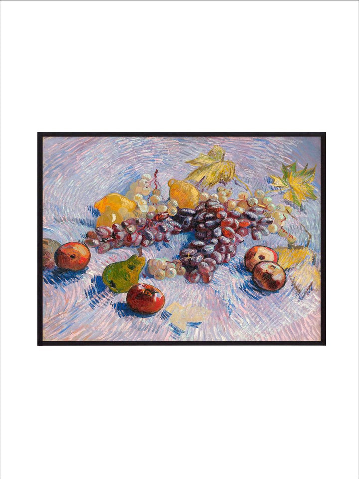 "Grapes, Lemons, Pears, and Apples By Van Gogh Framed Wall Painting''